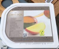 Carte D'or Sorbet Mangue d'Inde avec des morceaux de Mangue d'Inde Vegan Bac 2.4L