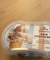 Drie chocolades ijssalon ijs