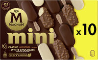 Magnum Glace Bâtonnet Mini Classic, Amande & Chocolat Blanc 10x55ml