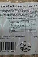 Saucisse blanche de volaille