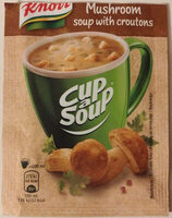Mushroom soup with croutons