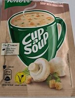 Champignon cream soup with croutons