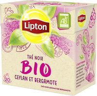 Lipton Bio Thé Noir Ceylan et Bergamote 20 Sachets