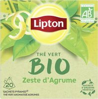 Lipton Thé Vert Bio Zeste d'Agrume 20 Sachets