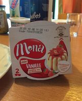 Mona Mini Vanillesmaak Pudding met Aardbeiensaus