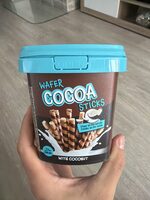 Wafer Cocoa Sticks With Coconut