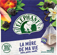 Elephant Tisane Mûre Pêche Vanille 20 Sachets