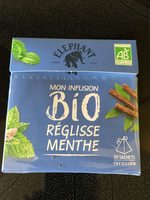 Elephant Bio Infusion Réglisse Menthe 20 Sachets