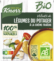 Knorr Soupe Liquide Bio Velouté de Légumes du Potager à la Crème Fraîche 30cl