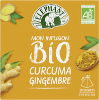 Elephant Mon Infusion Bio Curcuma Gingembre 20 Sachets Pyramides