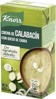 Crema de calabacín con queso de cabra