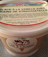 Glace à la vanille avec grains de stracciatella