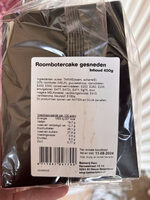 Roombotercake gesneden