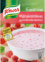 Málnakrémleves gyümölcsdarabokkal