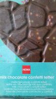 Milk chocolate confetti letter