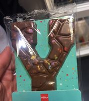 Milk chocolate confetti letter