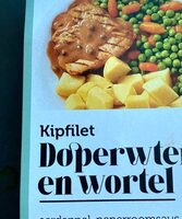 Kipfilet doperwten en wortel