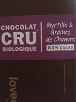 Chocolat 84% Myrtille Chanvre