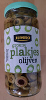 Groene plakjes olijven