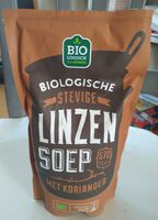 Biologische stevige linzensoep