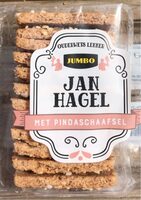 Jan hagel met pindaschaafsel