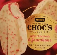 Premium chocos double dip witte chocolade en framboos