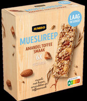 Mueslireep met amandel en toffeesmaak