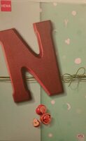 Lettre N en Chocolat lait noisettes