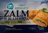 Krokante zalm in bladerdeeg spinazie