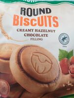 Round biscuits creamy hazelnut chocolate