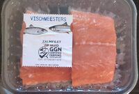 Zalmfilet op huid