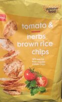 Chips de arroz integral con sabor a tomate-hierbas