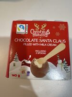 Chocolate santa Claus filled with milk cream