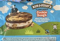 Vanilla ice cream stuffed with cookie dough chunks