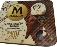 White Chocolate & Cookies Waffle Cone