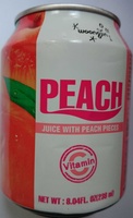 Woongjin, peach juice with peach pieces, peach