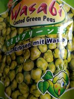 Wasabi coated green peas