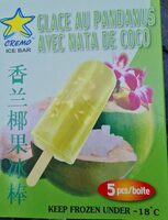 Glace au pandanus avec nata de coco