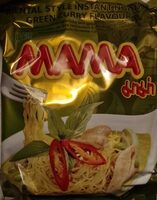 Oriental style instant noodles green curry flavour