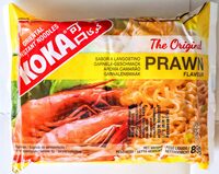 Sopa de noodles com sabor a camarão