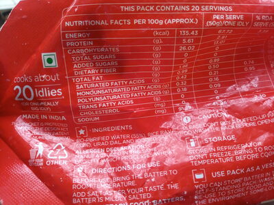 Id Organic Rice Rava Idly Batter