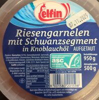 Riesengarnelen mit Schwanzsegment in Knoblauchöl