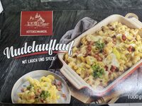 Nudelauflauf mit Lauch und Speck