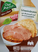 Schweinsbraten mit Bratensaft und Serviettenknödeln