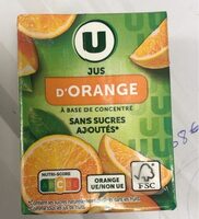 JUS D’ORANGE à base de concentre