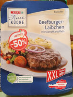 Beefburger Laibchen mit Stampfkartoffeln