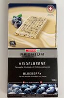 Fine white chocolate with blueberry juice granules