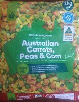 Aust Carrots Peas and Corn