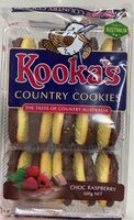 Country cookies with chocolate and raspberry flavoured filling