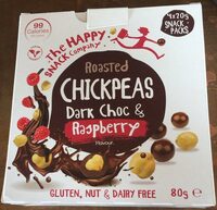 Roasted chickpeas dark chocolate and raspberry flavour